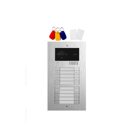 Sonnette d'appartement de 20 boutons avec lecteur RFID ENERGICAL VFE09B20
